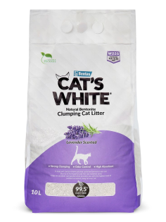 Наполнитель Cats White комкующийся с лавандой, 10л
