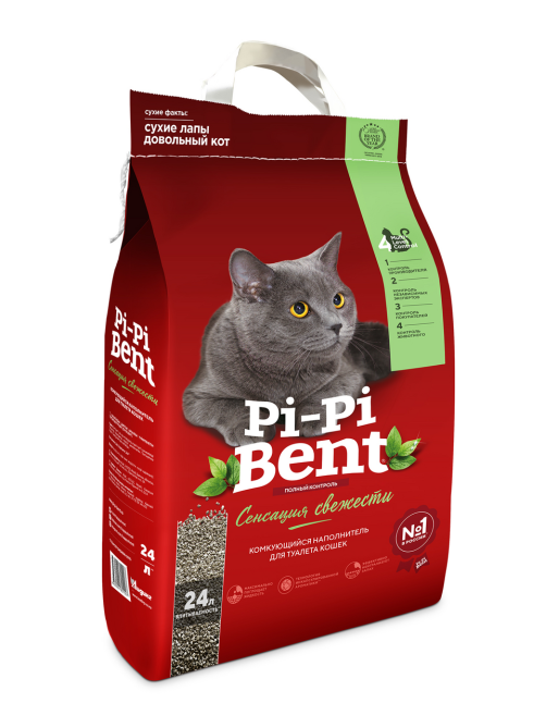 Наполнитель Pi-Pi Bent Сенсация свежести комкующийся, 10кг