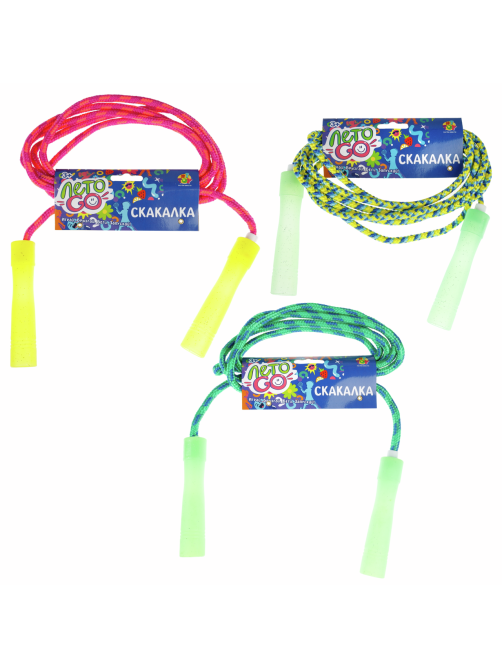Скакалка 1Toy с пластиковыми ручками, 2.2м