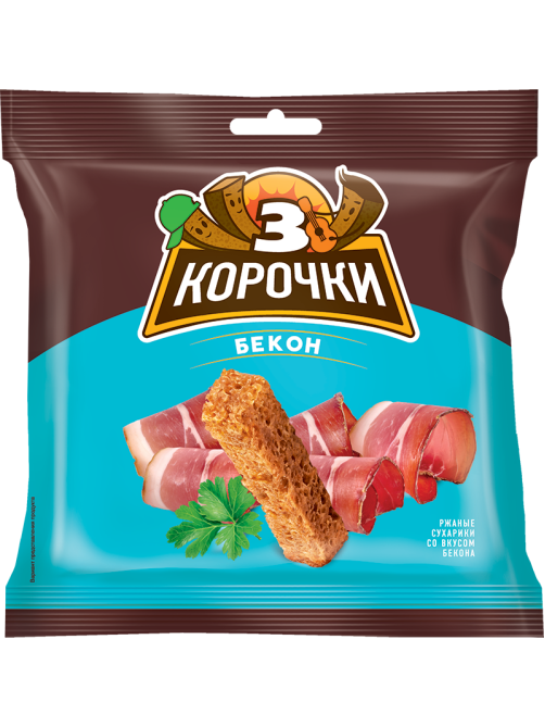Сухарики 3 корочки бекон, 100г