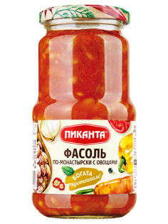 Фасоль белая Пиканта По-монастырски с овощами, 470г