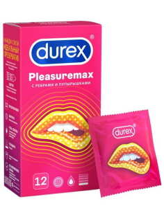 Презервативы Durex Pleasuremax рельефные с ребрами и пупырышками, 12шт