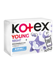 Прокладки гигиенические Kotex Young Normal ночные для девочек, 6шт
