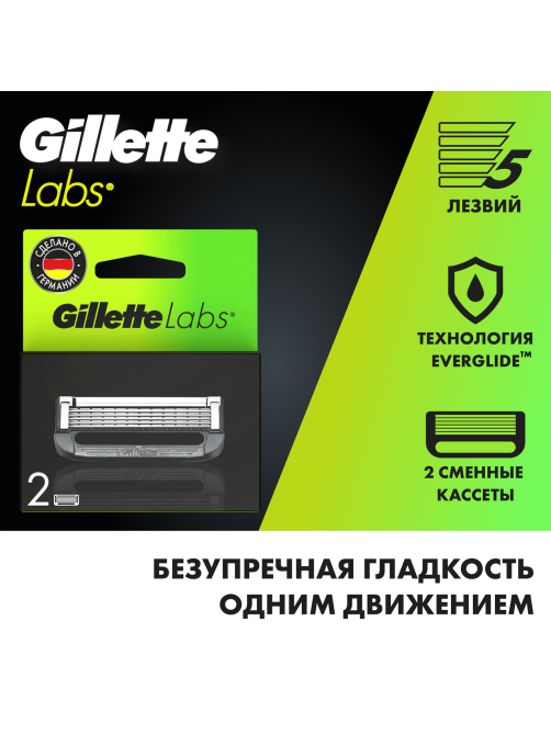 Кассеты сменные Gillette Labs 5 лезвий, 2шт