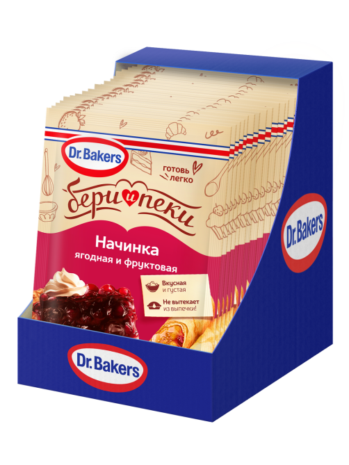 Смесь пищевая Dr.Bakers фруктовая и ягодная начинка, 38г