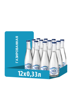 Вода BonaAqua питьевая газированная стекло, 330мл x 12 шт