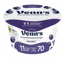 Йогурт греческий Venns с черникой 0.1%, 130г