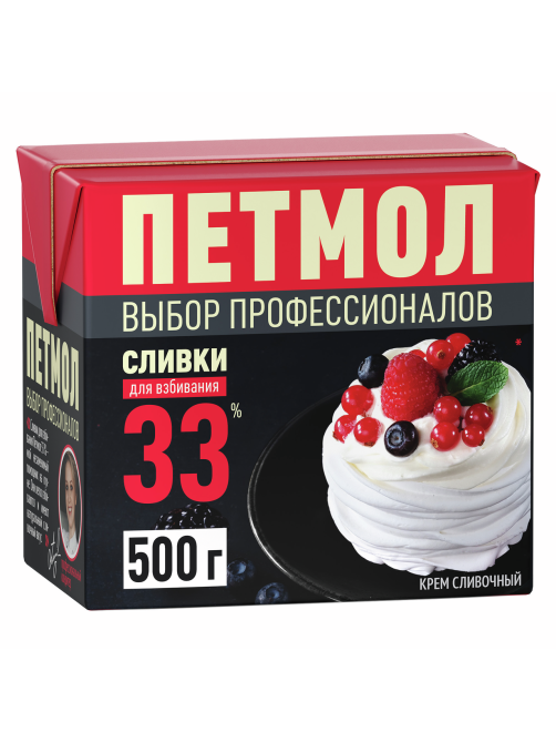 Сливки Петмол ультрапастеризованные 33%, 500г x 12 шт