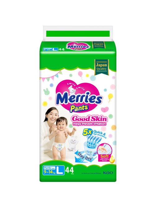 Подгузники-трусики Merries Good Skin L 9-14кг, 44шт