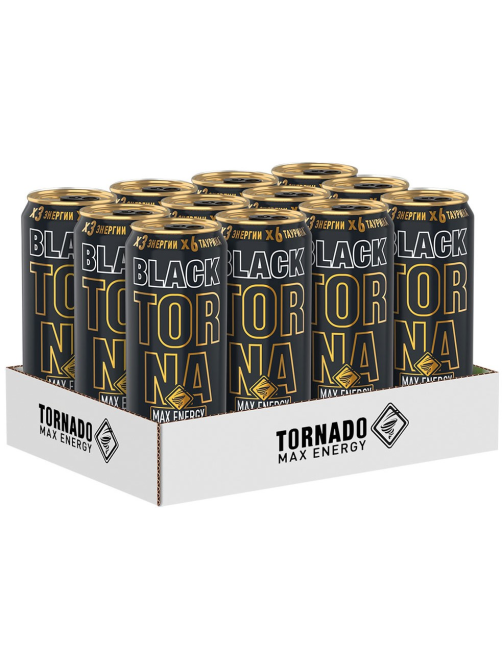 Напиток энергетический Tornado Max Energy Black, 450мл x 12 шт