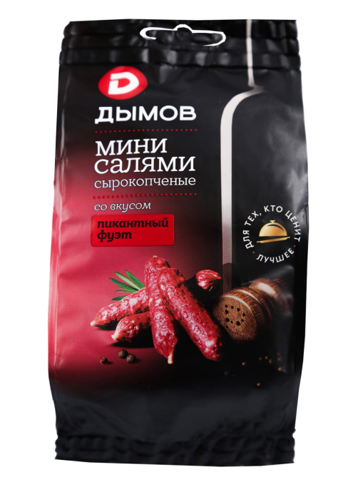 Мини-салями Дымов Пикантный фуэт сырокопченые, 50г