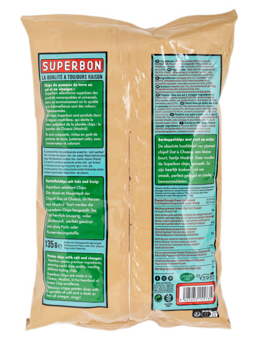 Чипсы картофельные Superbon с солью и уксусом, 135г