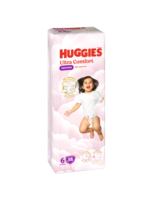 Подгузники-трусики Huggies Ultra Comfort для девочек №6 15-25кг, 38шт