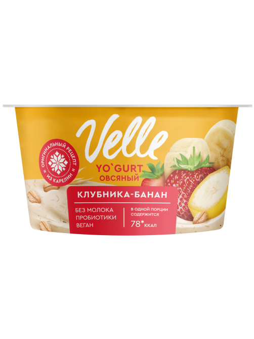 Продукт овсяный Velle клубника-банан, 130г