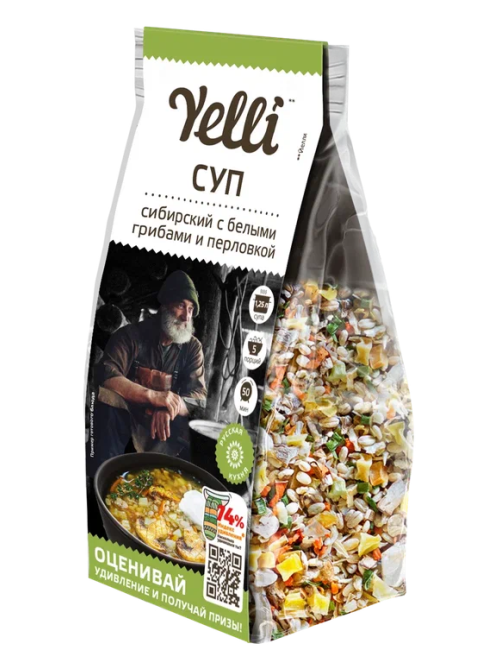 Суп Yelli Сибирский с белыми грибами и перловкой, 125г