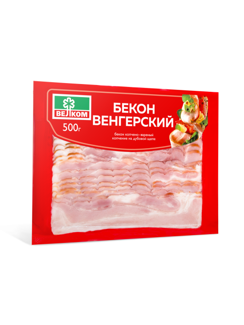 Бекон Велком Венгерский копчено-вареный нарезка, 500г