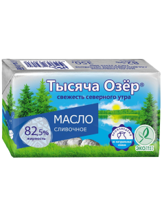 Масло сливочное Тысяча Озер 82.5%, 350г