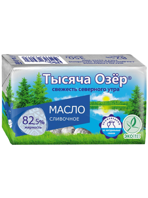Масло сливочное Тысяча Озер 82.5%, 350г