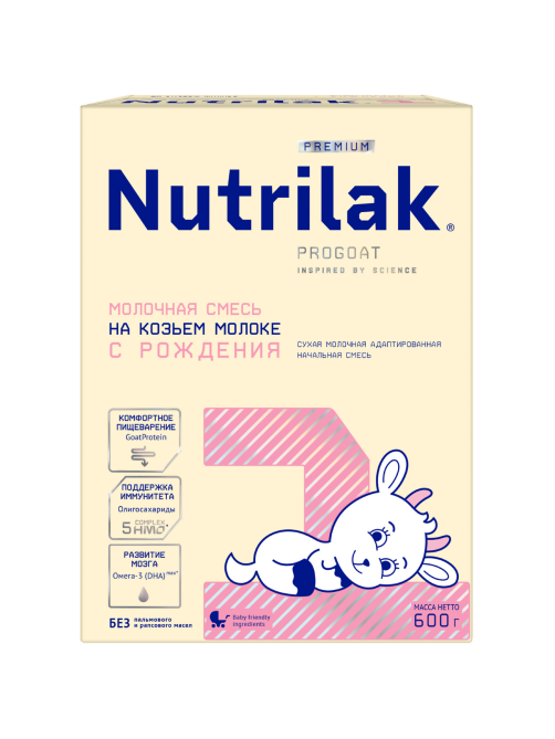 Смесь молочная Nutrilak Premium 1 на козьем молоке 0-6 месяцев, 600г