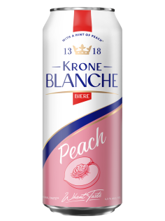 Пивной напиток Krone Blanche Biere персик, 0.45л