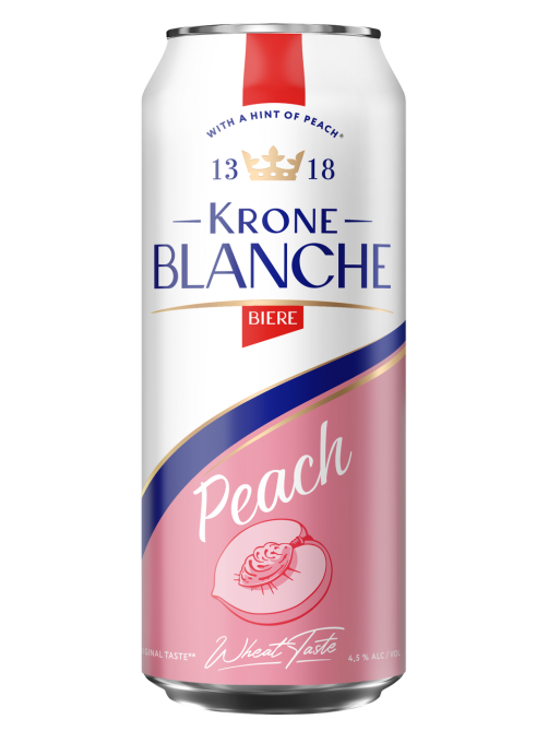 Пивной напиток Krone Blanche Biere персик, 0.45л