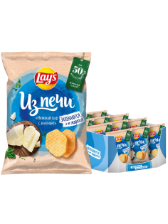 Чипсы Lay's Нежный сыр с зеленью из печи, 81г x 14 шт