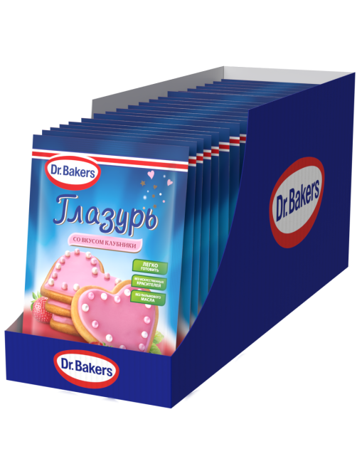 Глазурь Dr.Bakers со вкусом клубники, 90г