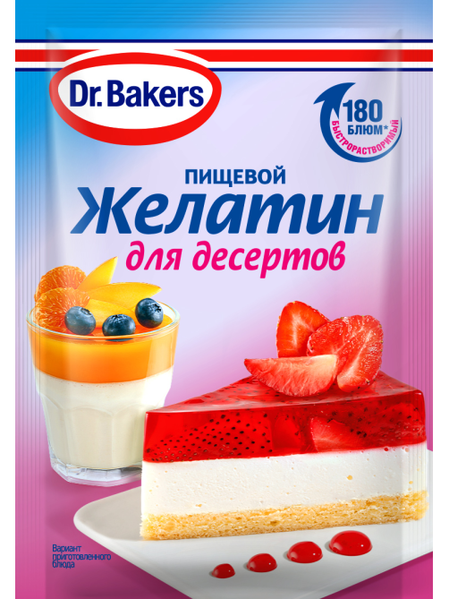 Желатин пищевой Dr.Bakers для десертов, 10г