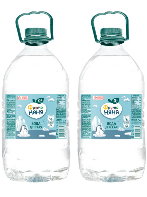 Вода детская ФрутоНяня питьевая негазированная, 5л x 2 шт