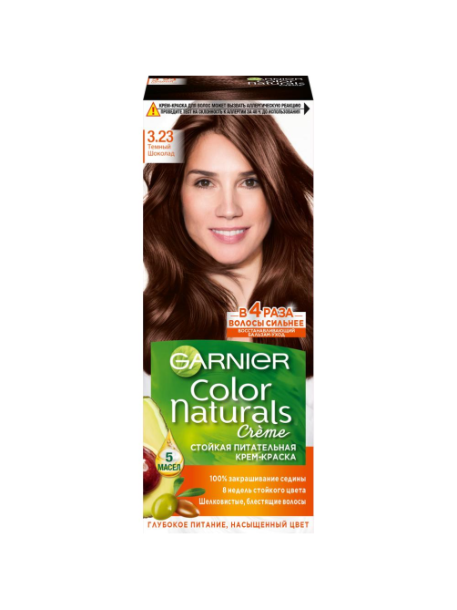 Крем-краска для волос Garnier Color Naturals Питательная с 3 маслами 3.23 Темный шоколад, 110мл