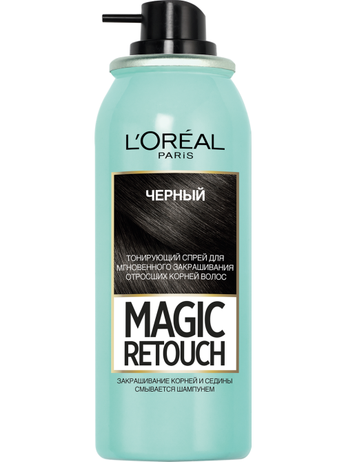 Спрей тонирующий L'Oreal Paris Magic Retouch Черный для мгновенного закрашивания отросших корней, 75мл