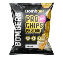 Чипсы Bombbar протеиновые 4 сыра, 50г