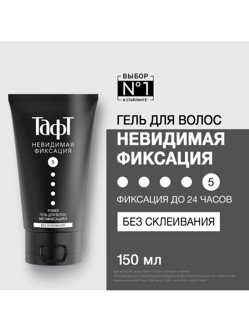 Гель для волос Тафт Power Невидимая мегафиксация, 150мл