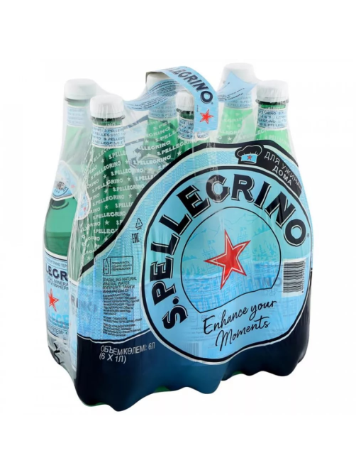 Вода Sanpellegrino минеральные газированная, 1л x 6 шт