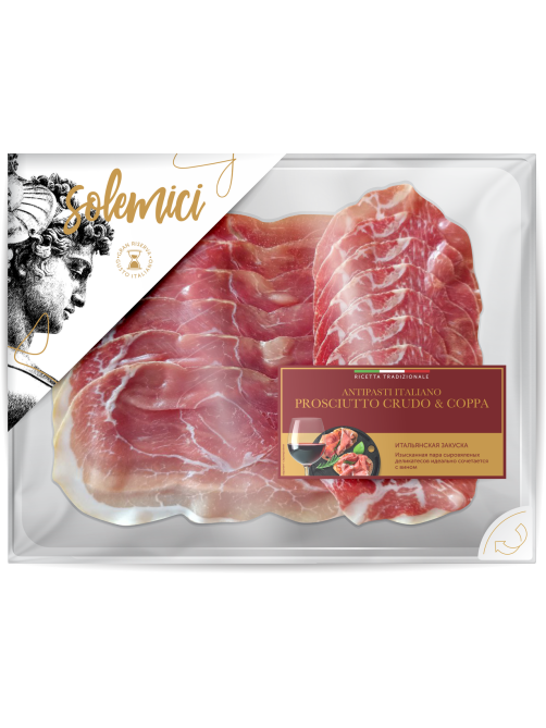 Прошутто Solemici Crudo&Coppa нарезка, 100г