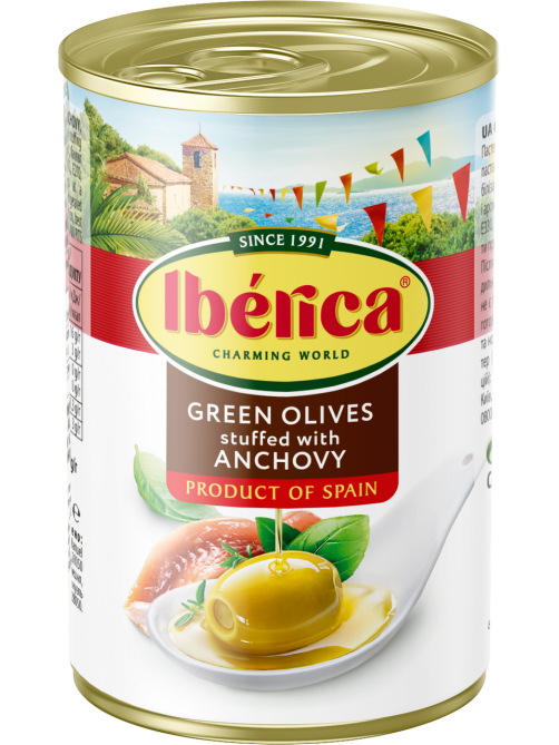 Оливки Iberica с анчоусом, 300г