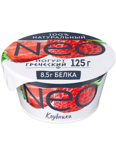 Йогурт греческий Neo клубника 1.7%, 125г
