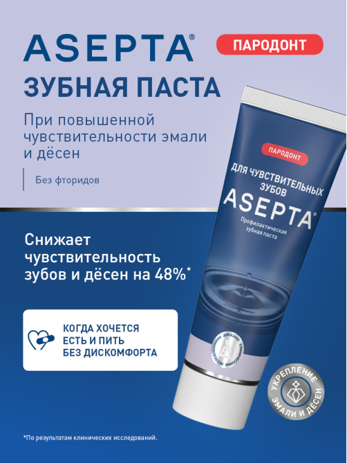 Зубная паста Асепта Plus Parodontal Sensitive, 75мл