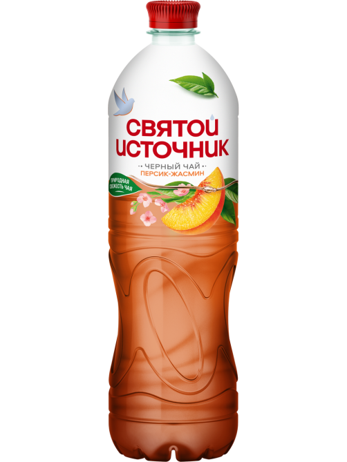 Холодный чай Святой Источник черный персик-жасмин, 1л x 6 шт