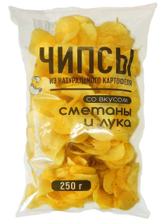Чипсы Kdv картофельные сметана и лук, 250г