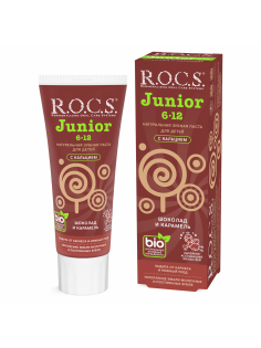 Зубная паста детская R.O.C.S. Junior Шоколад-карамель от 6 до 12 лет, 74г