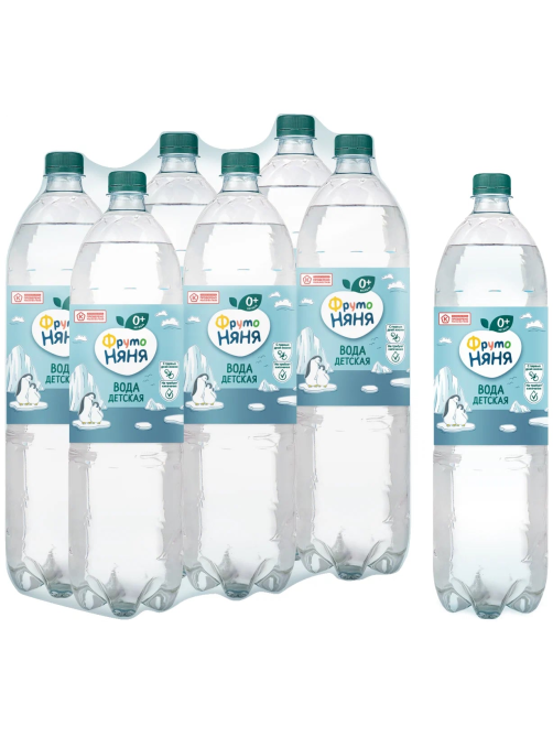 Вода детская ФрутоНяня питьевая негазированная, 1.5л x 6 шт