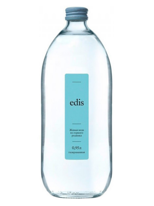 Вода Edis питьевая газированная стекло, 950мл