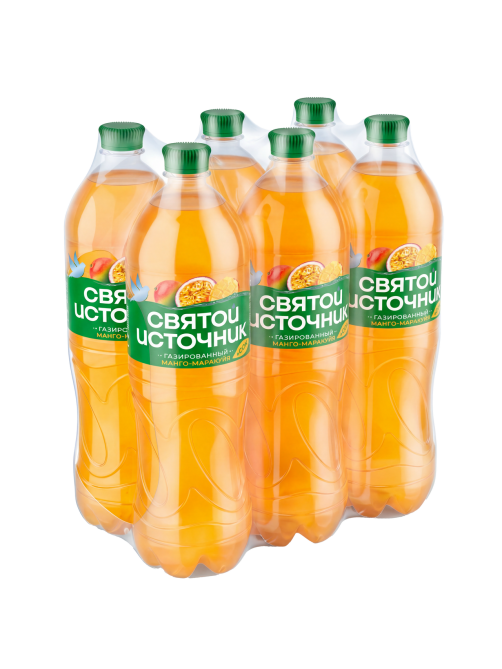 Вода с соком Святой Источник манго-маракуйя газированная, 1.5л