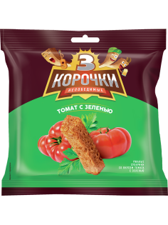 Сухарики 3 корочки томат и зелень, 100г