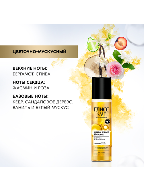 Экспресс-кондиционер для волос Глисс Кур Oil Nutritive питание и здоровый блеск для секущихся волос, 200мл
