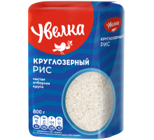 Крупа рис Увелка круглозерный шлифованный, 800г