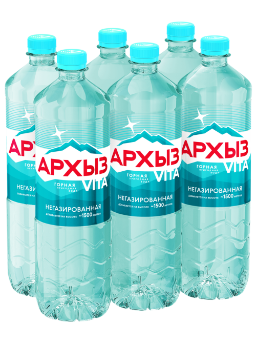 Вода Архыз Vita горная природная негазированная, 1.5л x 6 шт
