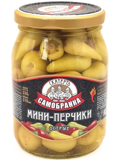 Перец маринованный Скатерть-Самобранка Мини острый, 370мл