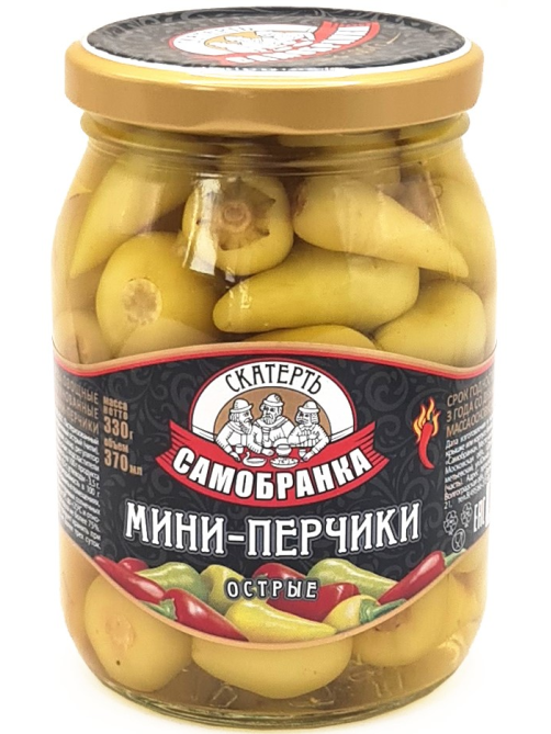 Перец маринованный Скатерть-Самобранка Мини острый, 370мл